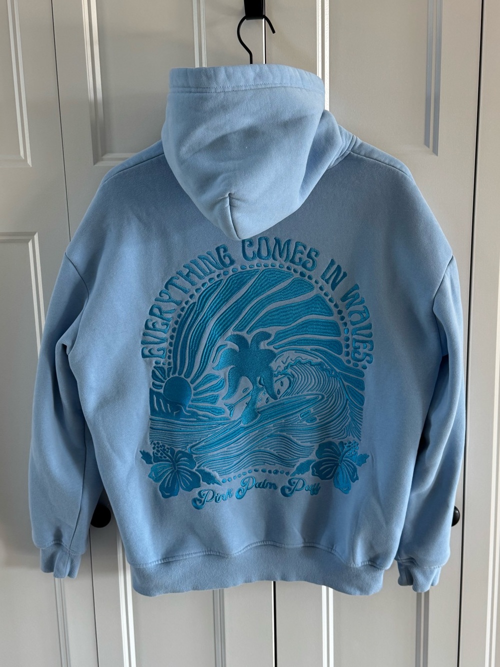 Pink Palm Puff “Everything Comes in Waves” Hoodie